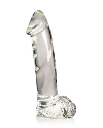 Pleasure Crystals Glass Dildo with Balls
